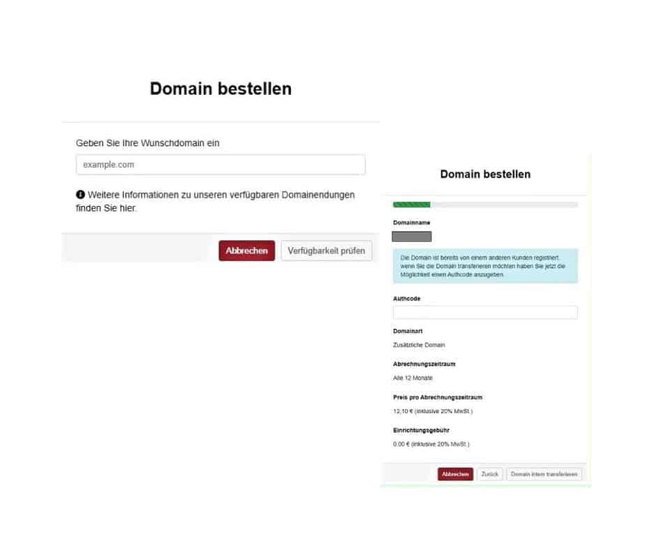 Umzug WordPress Website Domain bestellen